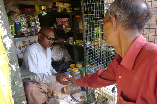 Dharmendar Kumar at his fairprice shop